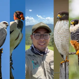 Lucas Yanai, biologist guide, leading an expedition in the field